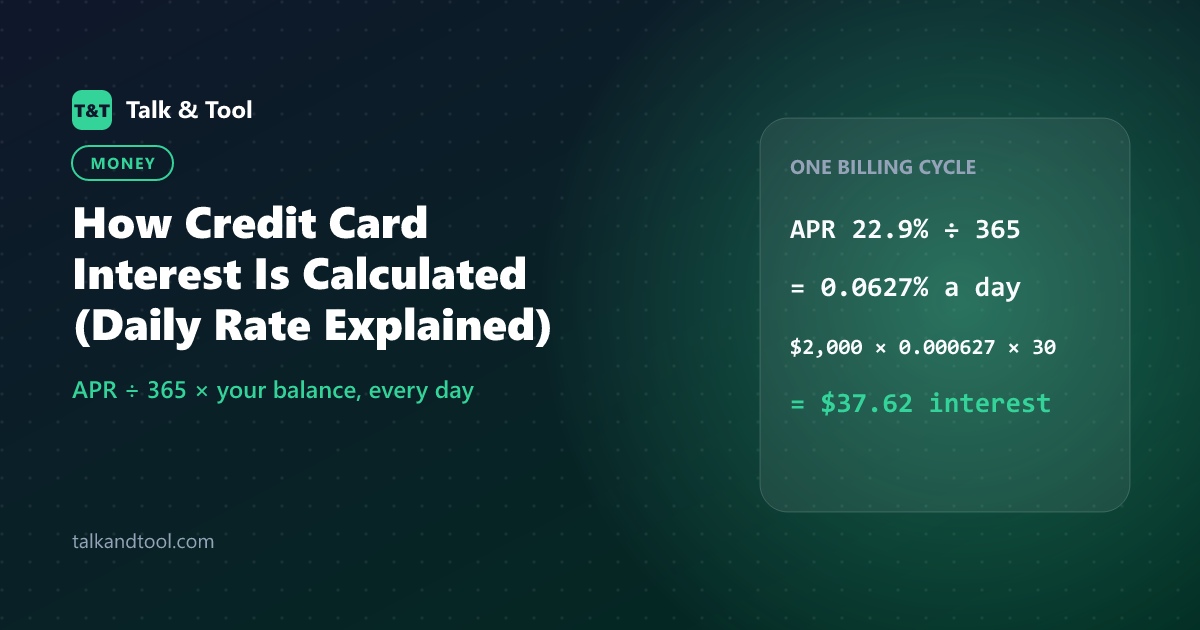 How Credit Card Interest Is Calculated (Daily Rate Explained)