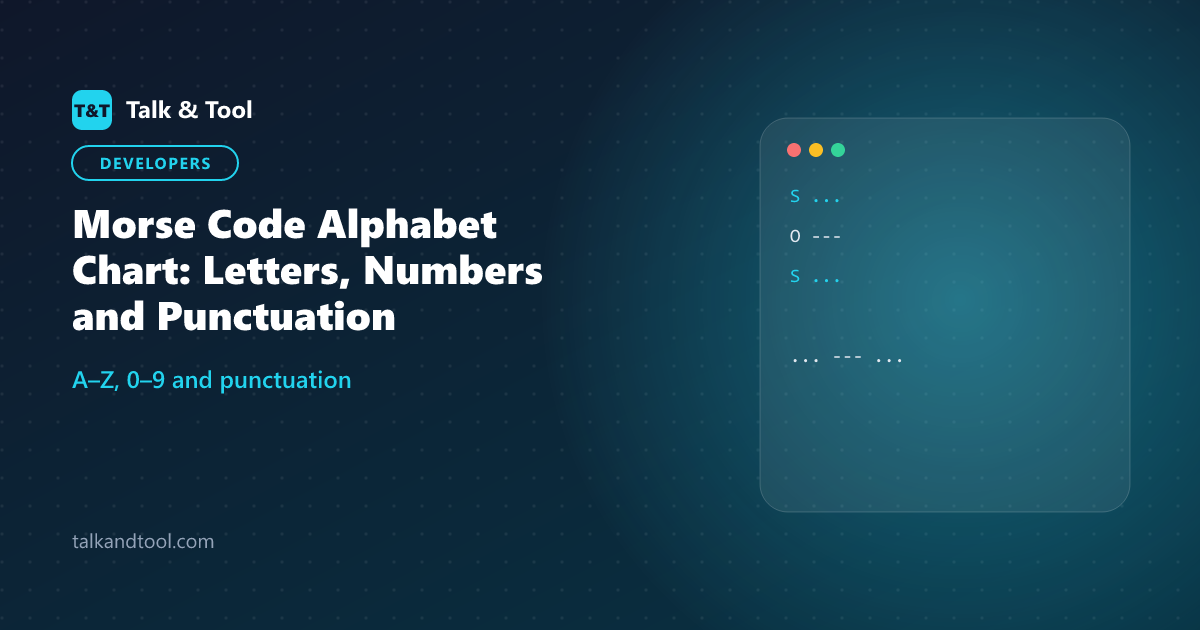 Morse Code Alphabet Chart: Letters, Numbers and Punctuation