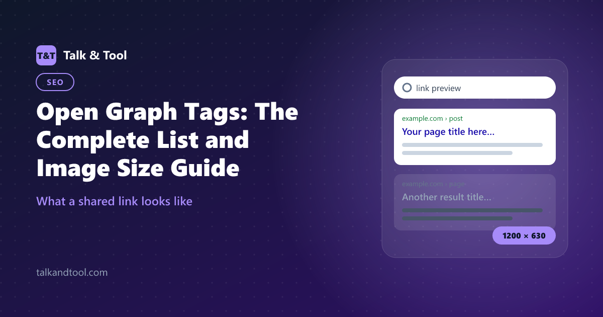 Open Graph Tags: The Complete List and Image Size Guide