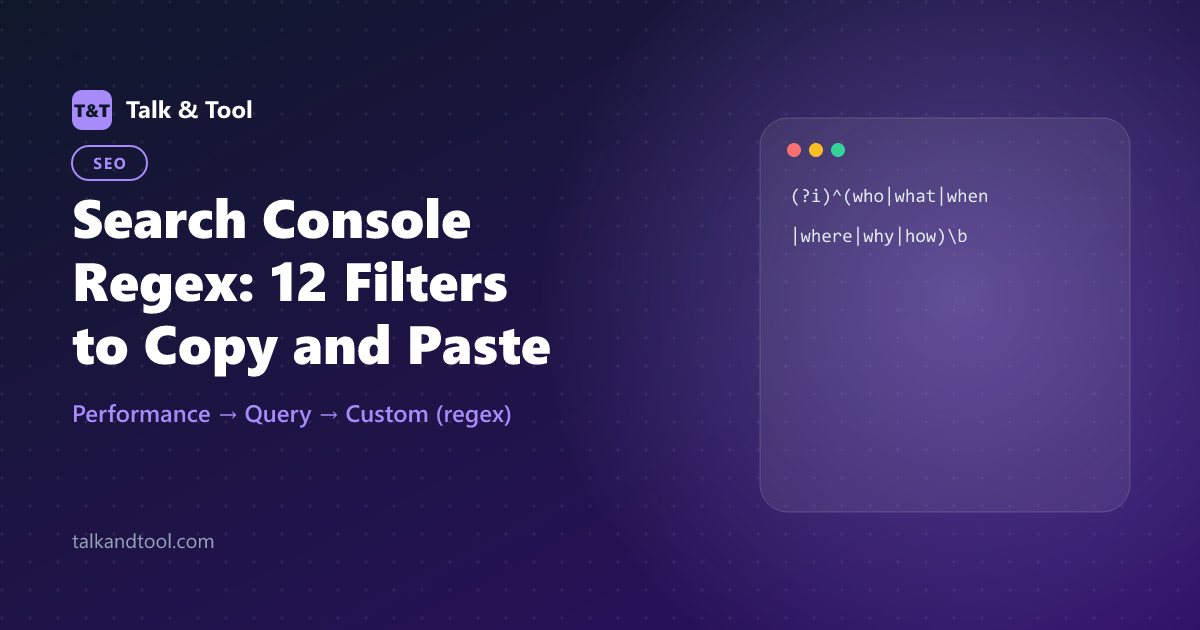 Blog article — Search Console Regex: 12 Filters to Copy and Paste
