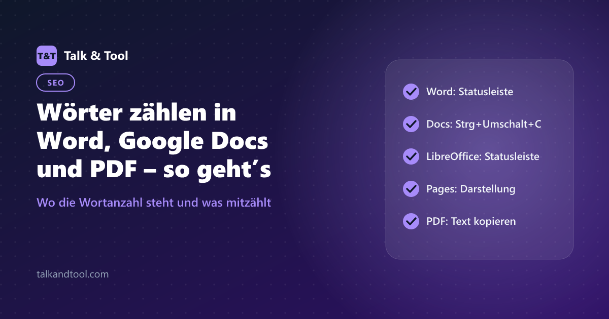 Wörter zählen in Word, Google Docs und PDF – so geht’s